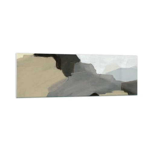 Quadro su vetro - Astrazione: il crocevia del grigio - 160x50 cm