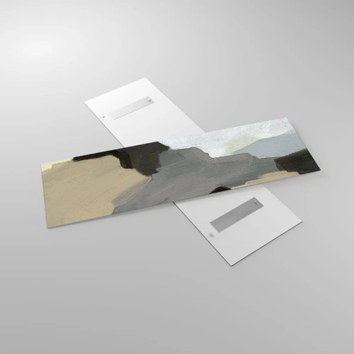 Quadro su vetro - Astrazione: il crocevia del grigio - 160x50 cm
