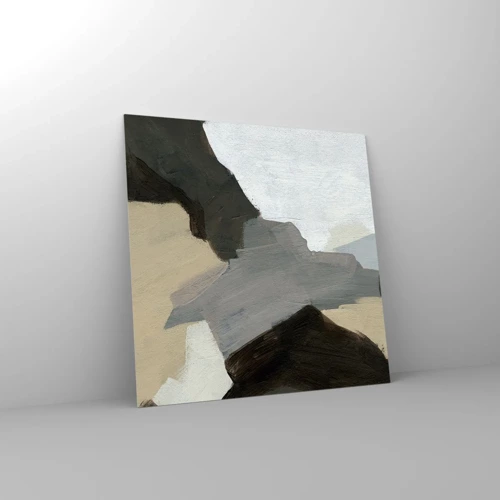 Quadro su vetro - Astrazione: il crocevia del grigio - 40x40 cm