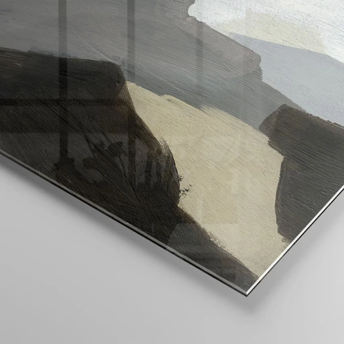 Quadro su vetro - Astrazione: il crocevia del grigio - 50x50 cm