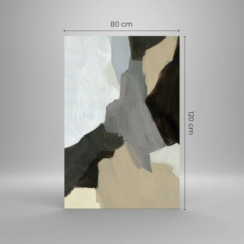 Quadro su vetro - Astrazione: il crocevia del grigio - 80x120 cm