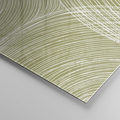 Quadro su vetro - Astrazione intricata in bianco - 40x40 cm