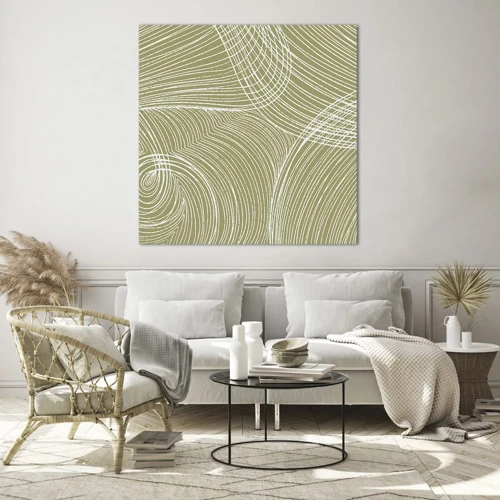 Quadro su vetro - Astrazione intricata in bianco - 70x70 cm