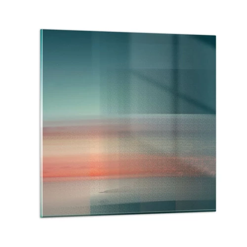 Quadro su vetro - Astrazione: onde di luce - 70x70 cm