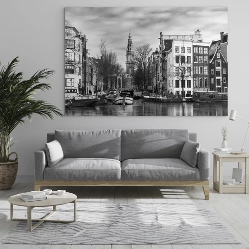 Quadro su vetro - Atmosfera di Amsterdam - 70x50 cm