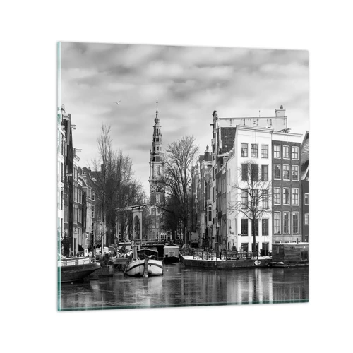 Quadro su vetro - Atmosfera di Amsterdam - 70x70 cm