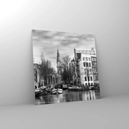 Quadro su vetro - Atmosfera di Amsterdam - 70x70 cm