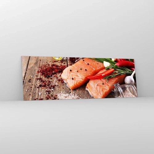 Quadro su vetro - Avventura norvegese in cucina - 90x30 cm