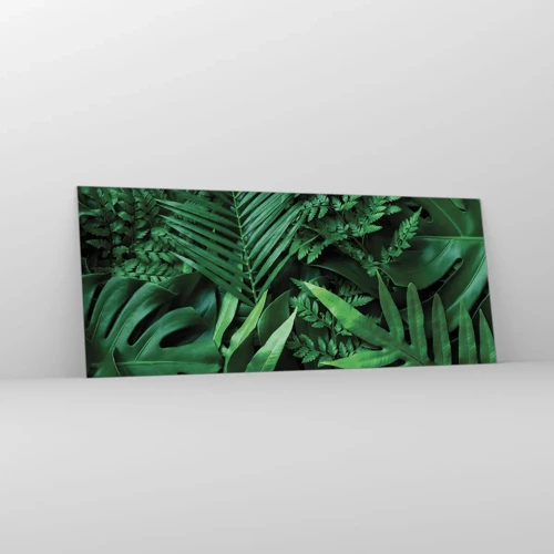 Quadro su vetro - Avvolti nel verde - 100x40 cm