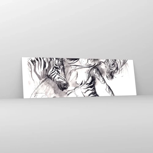 Quadro su vetro - Ballando con le zebre - 160x50 cm