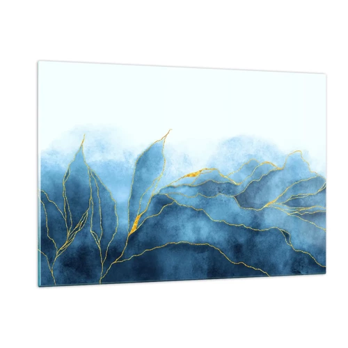 Quadro su vetro - Blu nell'oro - 120x80 cm