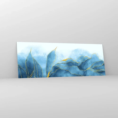 Quadro su vetro - Blu nell'oro - 140x50 cm