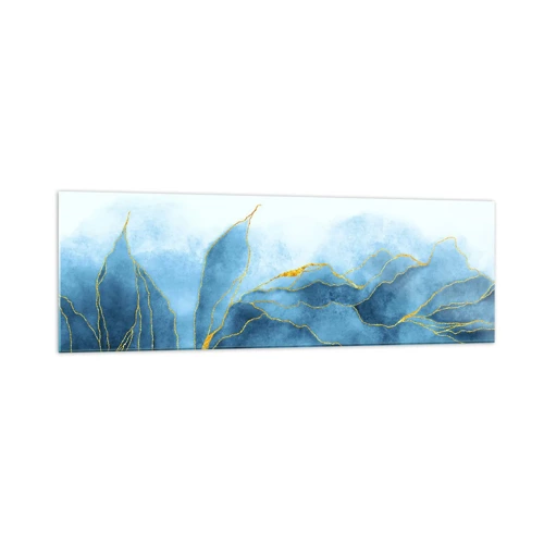Quadro su vetro - Blu nell'oro - 160x50 cm