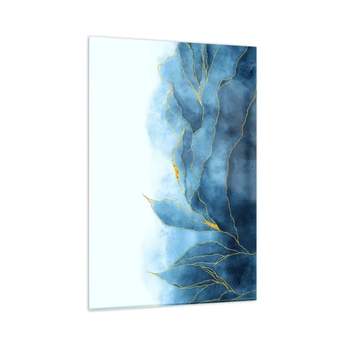 Quadro su vetro - Blu nell'oro - 80x120 cm