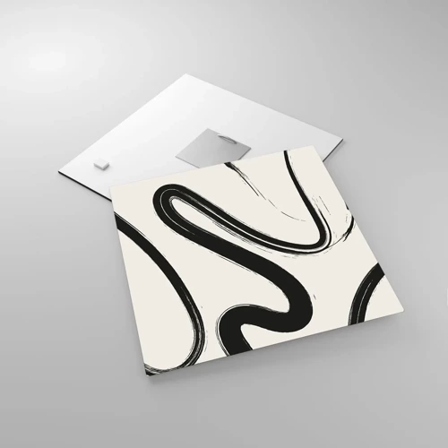 Quadro su vetro - Capriccio bianco e nero - 30x30 cm