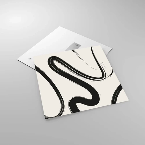 Quadro su vetro - Capriccio bianco e nero - 60x60 cm