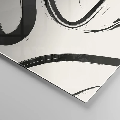 Quadro su vetro - Capriccio bianco e nero - 90x30 cm