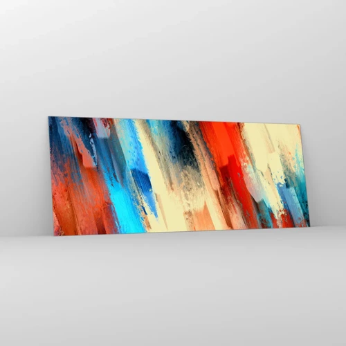 Quadro su vetro - Cascata di colori - 100x40 cm