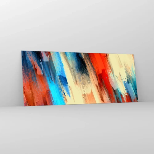 Quadro su vetro - Cascata di colori - 120x50 cm
