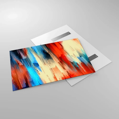 Quadro su vetro - Cascata di colori - 120x80 cm