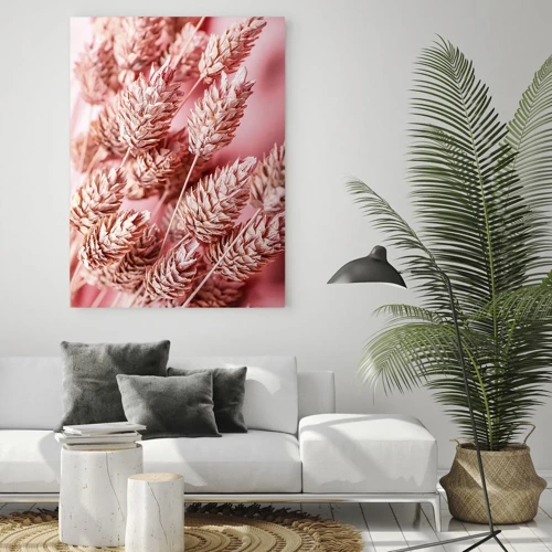 Quadro su vetro - Cascata di fiori in rosa - 50x70 cm