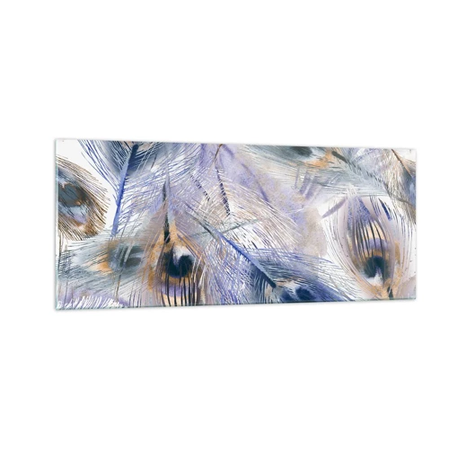 Quadro su vetro - Composizione a occhio di pavone - 100x40 cm