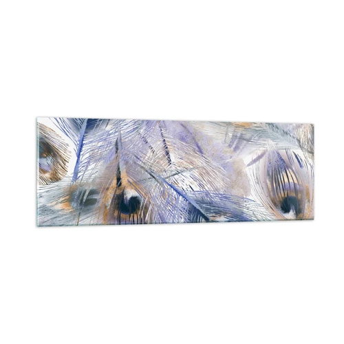 Quadro su vetro - Composizione a occhio di pavone - 90x30 cm