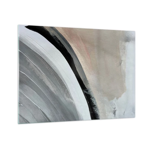 Quadro su vetro - Composizione: arco di nero e grigio - 70x50 cm