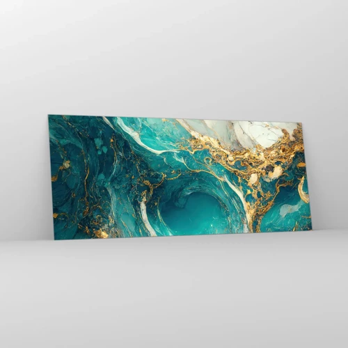 Quadro su vetro - Composizione con vene d'oro - 120x50 cm