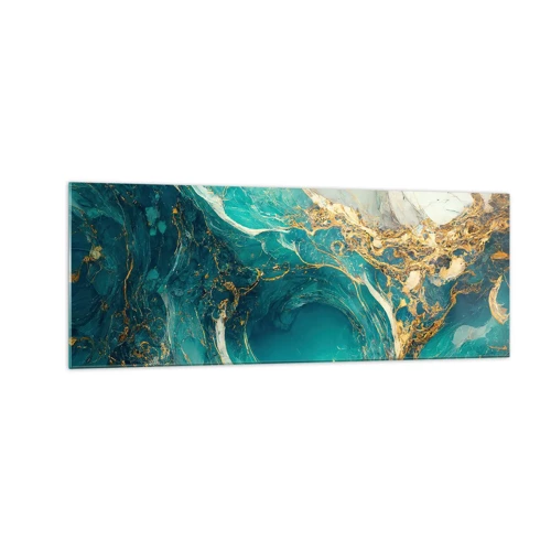 Quadro su vetro - Composizione con vene d'oro - 140x50 cm