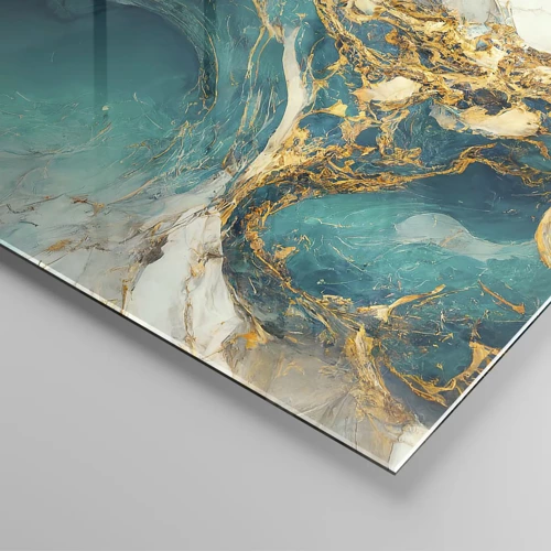 Quadro su vetro - Composizione con vene d'oro - 90x30 cm