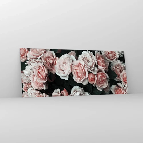 Quadro su vetro - Composizione di rose - 100x40 cm