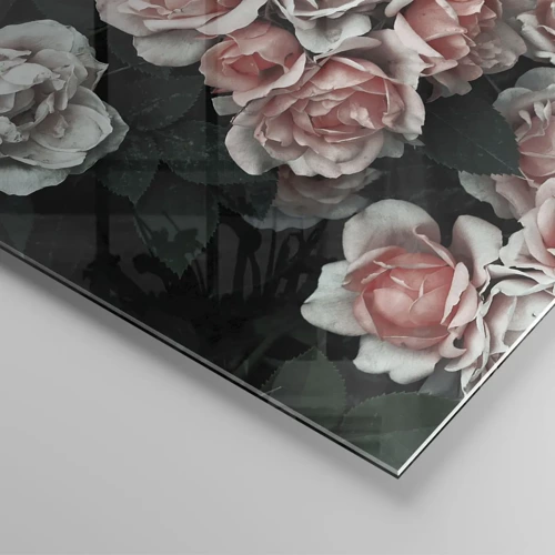 Quadro su vetro - Composizione di rose - 100x40 cm