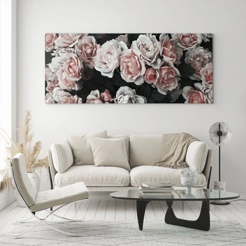 Quadro su vetro - Composizione di rose - 160x50 cm