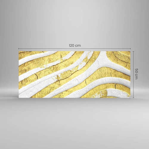 Quadro su vetro - Composizione in bianco e oro - 120x50 cm