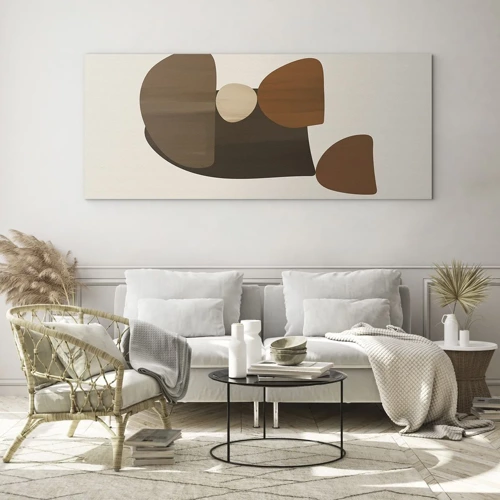 Quadro su vetro - Composizione in marrone - 100x40 cm