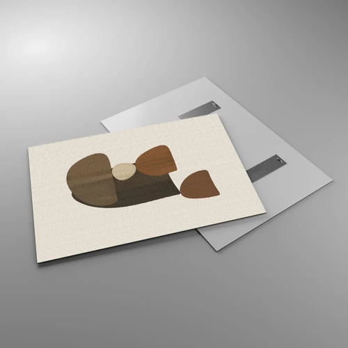Quadro su vetro - Composizione in marrone - 100x70 cm