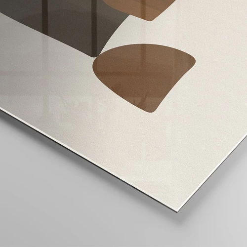 Quadro su vetro - Composizione in marrone - 100x70 cm