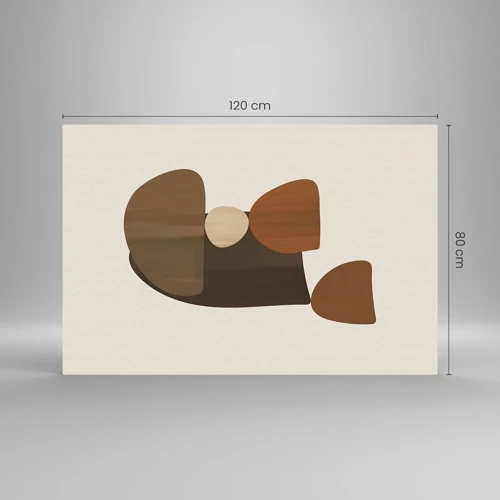 Quadro su vetro - Composizione in marrone - 120x80 cm