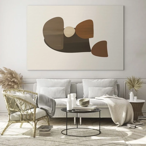 Quadro su vetro - Composizione in marrone - 120x80 cm