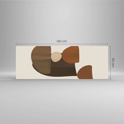 Quadro su vetro - Composizione in marrone - 140x50 cm