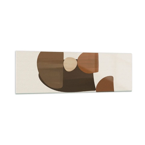 Quadro su vetro - Composizione in marrone - 160x50 cm