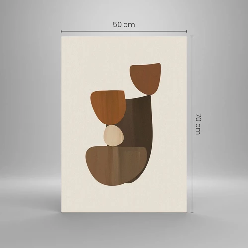 Quadro su vetro - Composizione in marrone - 50x70 cm