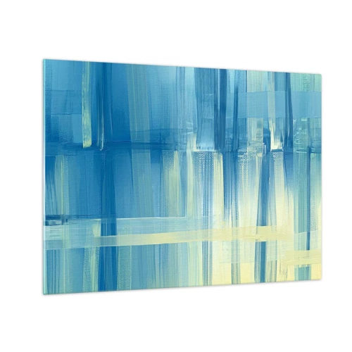 Quadro su vetro - Composizione in turchese - 70x50 cm
