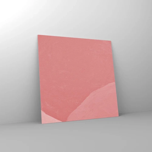 Quadro su vetro - Composizione organica in rosa - 50x50 cm