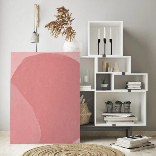 Quadro su vetro - Composizione organica in rosa - 80x120 cm