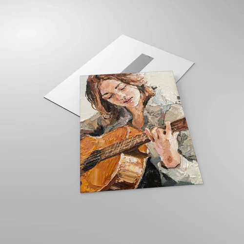 Quadro su vetro - Concerto per chitarra e cuore di ragazza - 50x70 cm