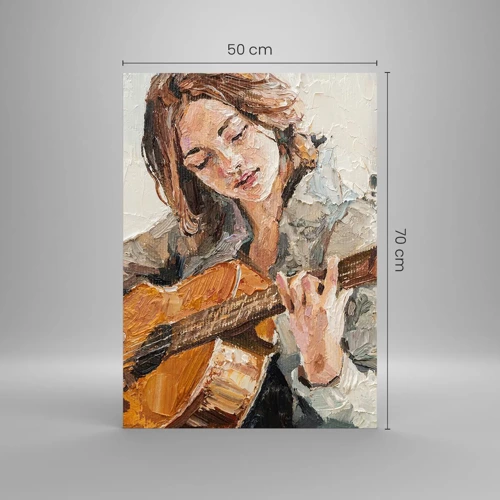 Quadro su vetro - Concerto per chitarra e cuore di ragazza - 50x70 cm