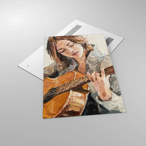 Quadro su vetro - Concerto per chitarra e cuore di ragazza - 80x120 cm