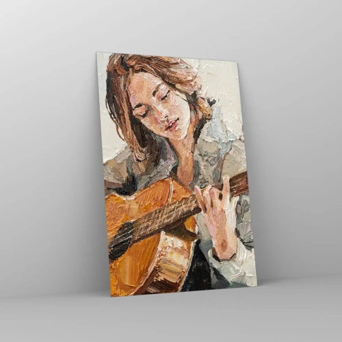 Quadro su vetro - Concerto per chitarra e cuore di ragazza - 80x120 cm